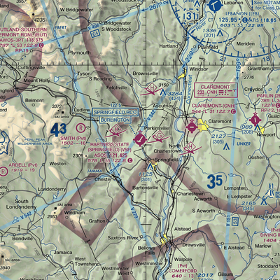 Hartness State (Springfield) Airport (VSF) VFR Sectional  Gaming Mouse Pad