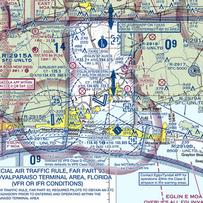 Destin-Ft Walton Beach Airport (VPS) VFR Sectional  Gaming Mouse Pad