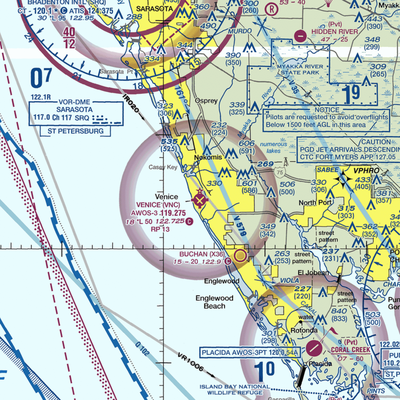 Venice Municipal Airport (VNC) VFR Sectional  Gaming Mouse Pad