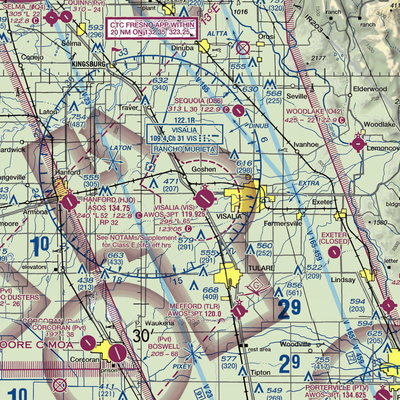 Visalia Municipal Airport (VIS) VFR Sectional  Gaming Mouse Pad