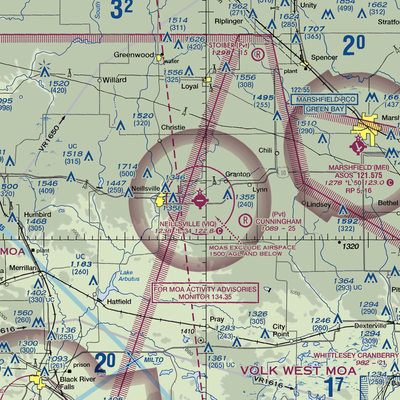 Neillsville Municipal Airport (VIQ) VFR Sectional  Gaming Mouse Pad