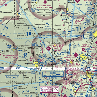 Darke County Airport (VES) VFR Sectional  Gaming Mouse Pad