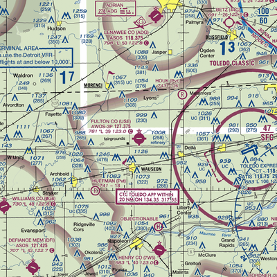 Fulton County Airport (USE) VFR Sectional  Gaming Mouse Pad