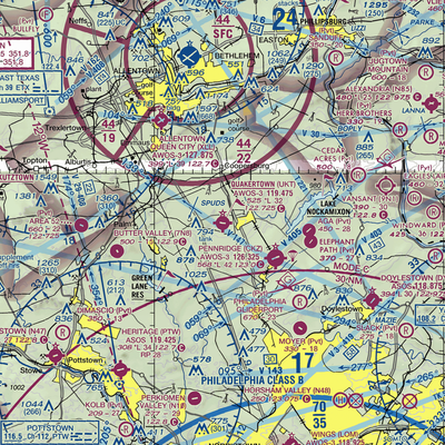 Quakertown Airport (UKT) VFR Sectional  Gaming Mouse Pad