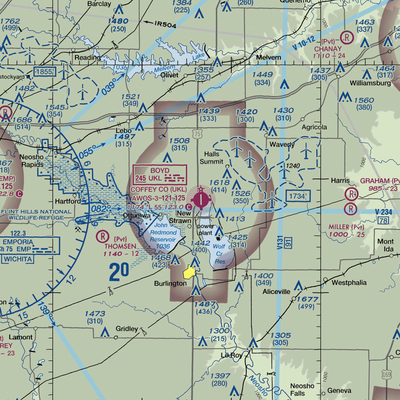 Coffey County Airport (UKL) VFR Sectional  Gaming Mouse Pad