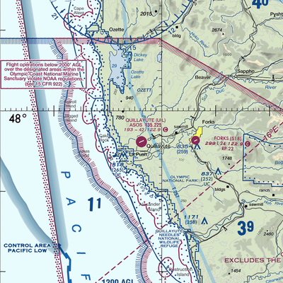 Quillayute Airport (UIL) VFR Sectional  Gaming Mouse Pad