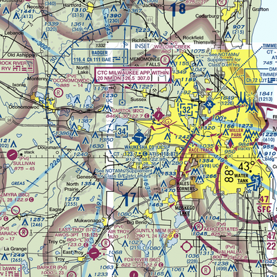 Waukesha County Airport (UES) VFR Sectional  Gaming Mouse Pad