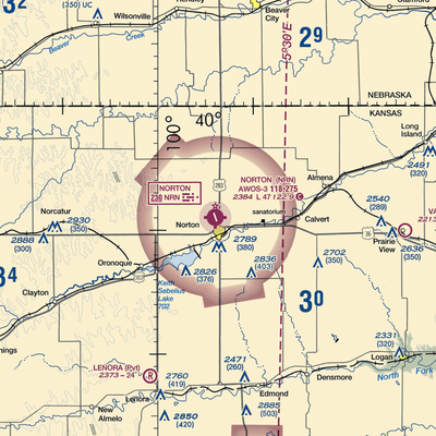 Norton Municipal Airport (NRN) VFR Sectional  Gaming Mouse Pad