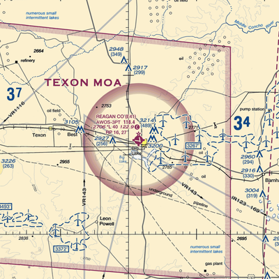 Reagan County Airport (E41) VFR Sectional  Gaming Mouse Pad