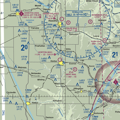 Horton Municipal Airport (K91) VFR Sectional  Gaming Mouse Pad