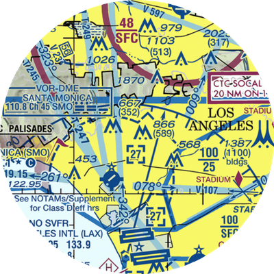 Century City Heliport (CCD) VFR Sectional Mouse Pad