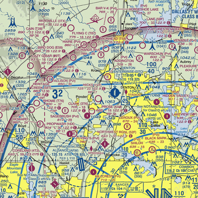 Hicks Airport (74T) VFR Sectional  Gaming Mouse Pad