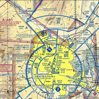 North Las Vegas Airport (VGT) VFR Sectional  Gaming Mouse Pad