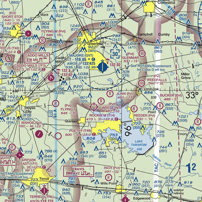 Weese International Airport (XS14) VFR Sectional  Gaming Mouse Pad