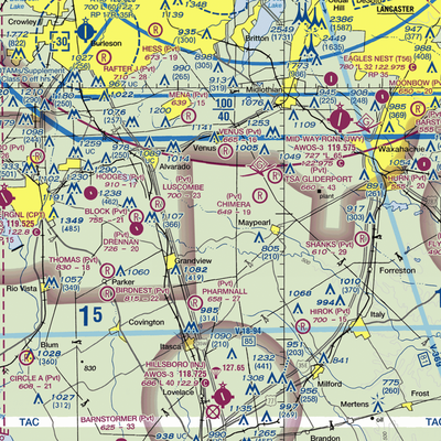 Double A Airport (XA75) VFR Sectional  Gaming Mouse Pad