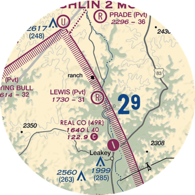 Lewis Ranch Airport (XA31) VFR Sectional Sticker (30 mile)