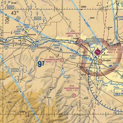 Chamberlain Brothers Ranch Airport (WY66) VFR Sectional  Gaming Mouse Pad