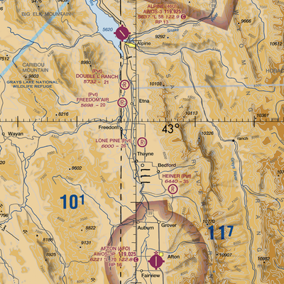 Lone Pine Flying Ranch Airport (WY64) VFR Sectional  Gaming Mouse Pad