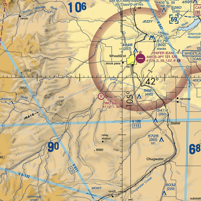 Two Bar Ranch Airport (WY59) VFR Sectional  Gaming Mouse Pad