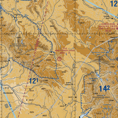 Kinky Creek Divide Airport (WY30) VFR Sectional  Gaming Mouse Pad