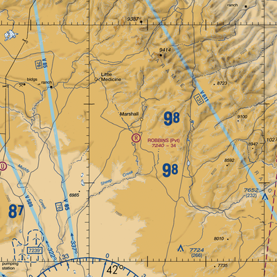 Robbins Airport (WY16) VFR Sectional  Gaming Mouse Pad