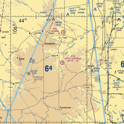 Little Buffalo Ranch Airport (WY13) VFR Sectional  Gaming Mouse Pad