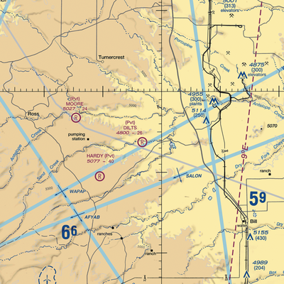 Dilts Ranch Airport (WY01) VFR Sectional  Gaming Mouse Pad