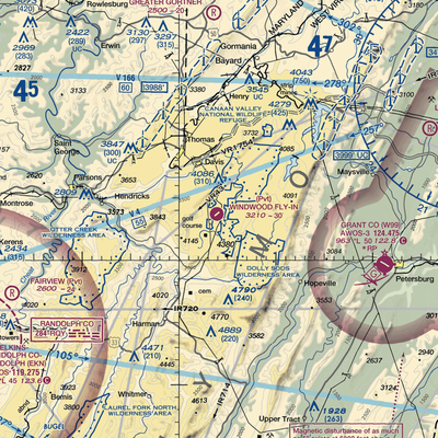 Windwood Fly-In Resort Airport (WV62) VFR Sectional  Gaming Mouse Pad