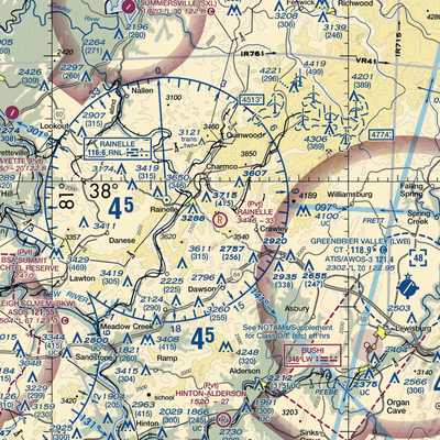 Rainelle Airport (WV30) VFR Sectional  Gaming Mouse Pad