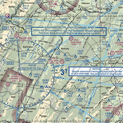 Lost Mountain Airport (WV06) VFR Sectional  Gaming Mouse Pad