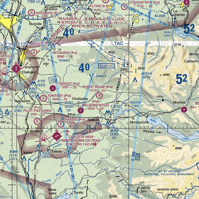 Burnt Ridge Airstrip (WN74) VFR Sectional  Gaming Mouse Pad