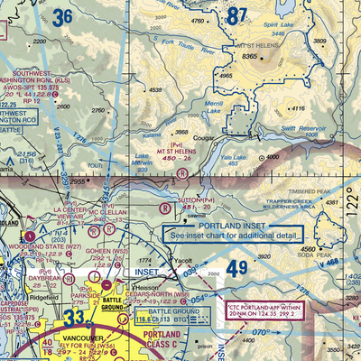 Mount St Helen's Aero Ranch Airport (WN10) VFR Sectional  Gaming Mouse Pad