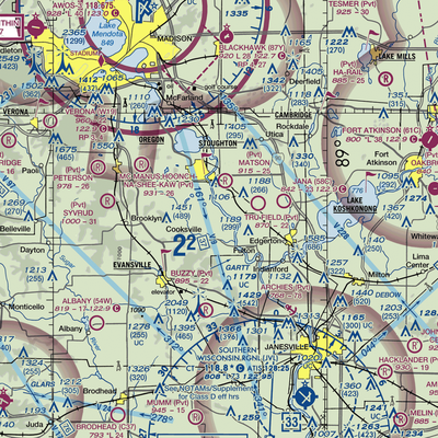 Blackburn Airport (WI98) VFR Sectional  Gaming Mouse Pad