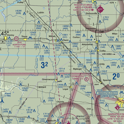 Town Line Airport (WI79) VFR Sectional  Gaming Mouse Pad