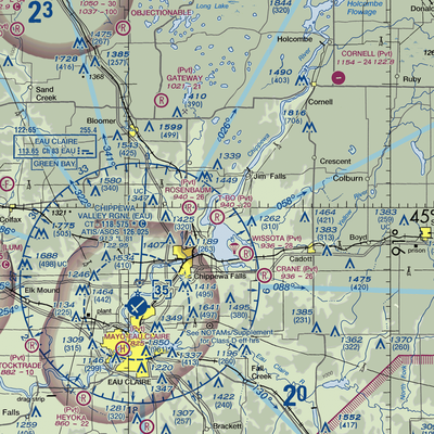 T-Bo Field Airport (WI32) VFR Sectional  Gaming Mouse Pad