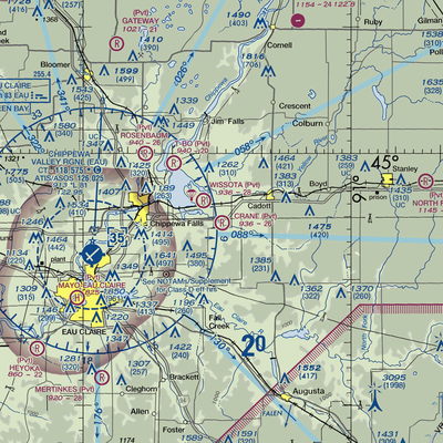 Crane Field (WI21) VFR Sectional  Gaming Mouse Pad