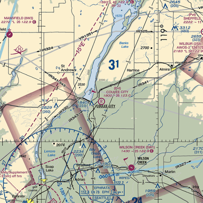 Coulee City Airport (WA15) VFR Sectional  Gaming Mouse Pad