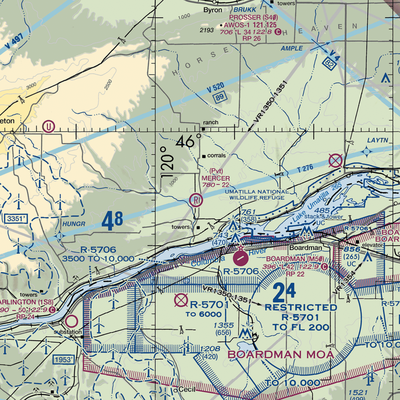 Mercer Ranch Airport (WA00) VFR Sectional  Gaming Mouse Pad