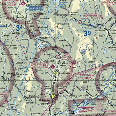 West Burke Aerodrome (VT56) VFR Sectional  Gaming Mouse Pad