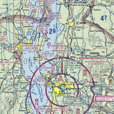 Shaw Meadow Airport (VT52) VFR Sectional  Gaming Mouse Pad