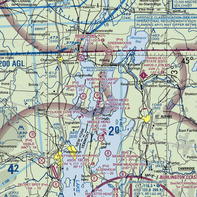 Northern Lights Airport (VT46) VFR Sectional  Gaming Mouse Pad