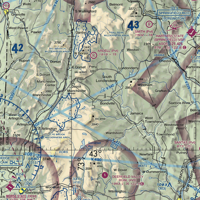 Red Fox Airport (VT02) VFR Sectional  Gaming Mouse Pad