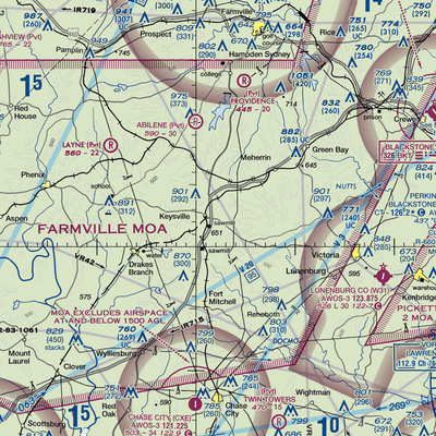 Keysville Airport (VG36) VFR Sectional  Gaming Mouse Pad