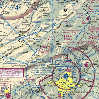 New Castle International Airport (VA85) VFR Sectional  Gaming Mouse Pad