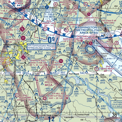 Powhatan Airport (VA57) VFR Sectional  Gaming Mouse Pad