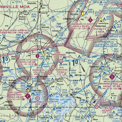 Twin Towers Airport (VA25) VFR Sectional  Gaming Mouse Pad