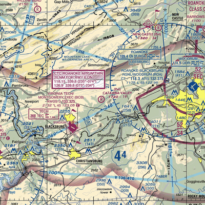 Catawba Valley Airport (VA10) VFR Sectional  Gaming Mouse Pad