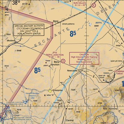 Beryl Junction Airport (UT82) VFR Sectional  Gaming Mouse Pad