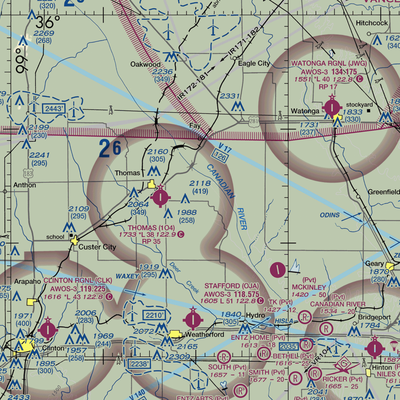 Perkins Airport (5OK8) VFR Sectional  Gaming Mouse Pad