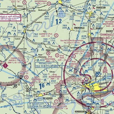 Seib Airport (88IN) VFR Sectional  Gaming Mouse Pad